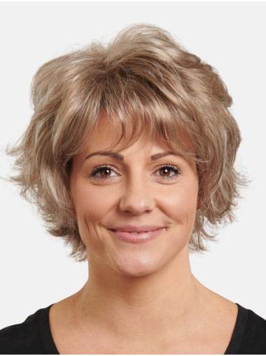 Short Stacked Bob Wigs Bobs 8" Synthetic Short Straight Blonde Ladies Monofilament Wigs
