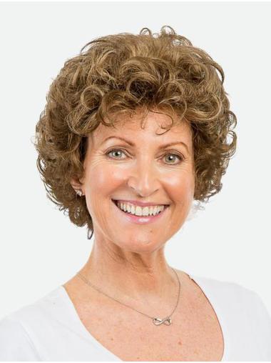 Curly Bob Wig With Beautiful 8" Monofilament Synthetic Short Brown Curly Amazing Bob Women Wigs