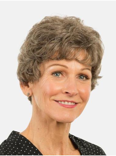 Short Curly Hair Wigs Short Brown Layered 8" Monofilament Curly Synthetic Wigs
