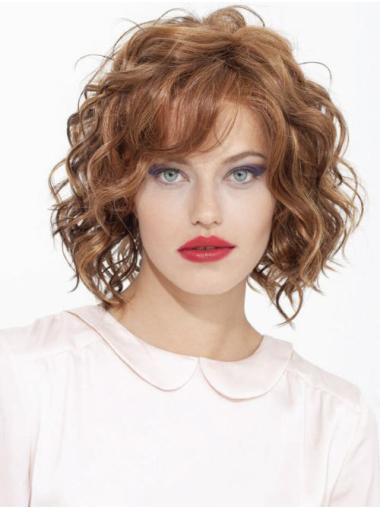 Wavy Bob Style Wigs Chin Length Lace Front Synthetic Blonde Real Looking Bob Wigs