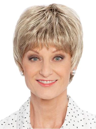 Short Bob Wig 6" Bobs Blonde Straight 100% Hand-Tied Best Synthetic Wigs For Women