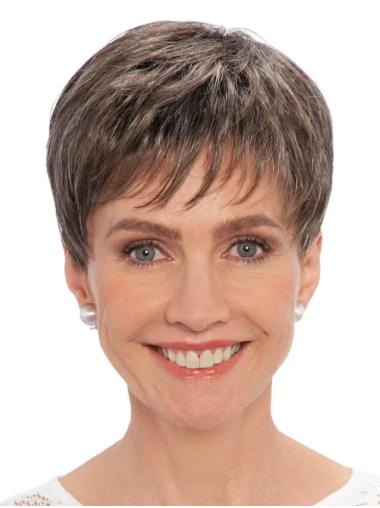Short Bob Wig 4" Bobs Brown Straight Lace Front Synthetic Wigs That Can Take Heat