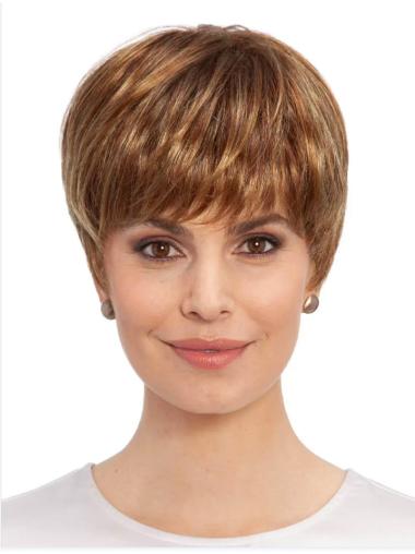 Short Straight Bob Wigs 6" Bobs Blonde Straight Lace Front Synthetic Wig