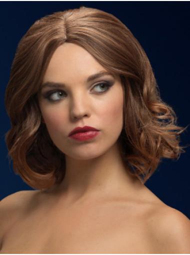 Wavy Bob Wig Soft 12" Bobs Brown Wavy Lace Front All Synthetic Wigs
