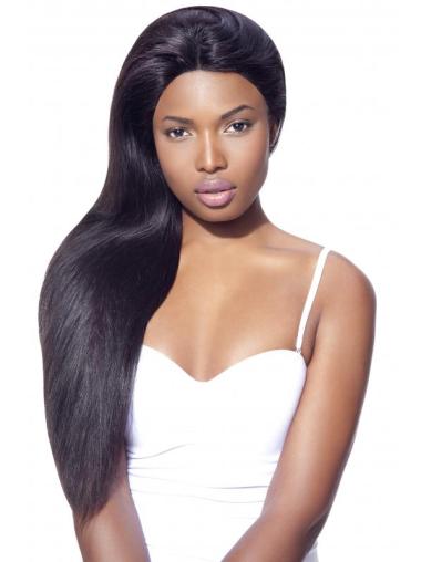Black Straight Remy Human Hair Fashionable Extra Small Full Lace Wigs