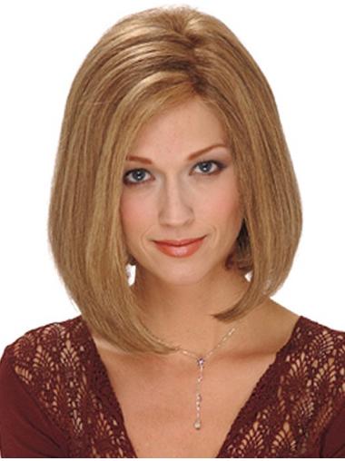 Short Bob Wig Chin Length Monofilament 12 Inches Fashionable Synthetic Wigs