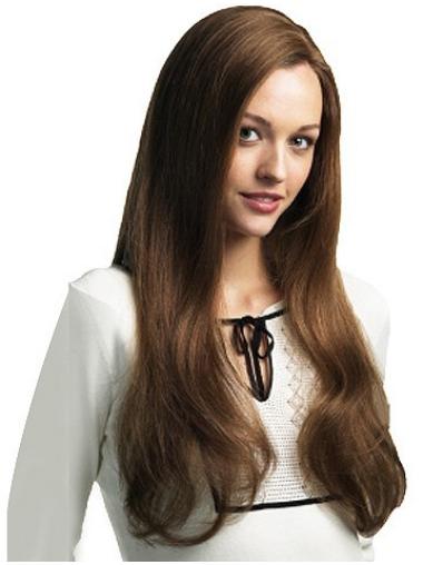 Long Brown Human Hair Wigs Favorite Place To Buy Human Wigs 100% Hand-Tied Brown Long Gorgeous Lace