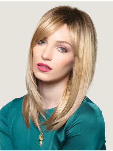 Long Straight Best Wig Blonde With Bangs Straight Small Cap Lace Front Wigs