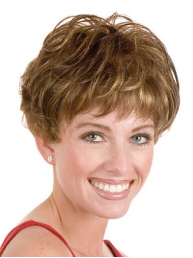 Short Layered Best Wigs Layered Straight Synthetic No-Fuss Monofilament Wigs Short