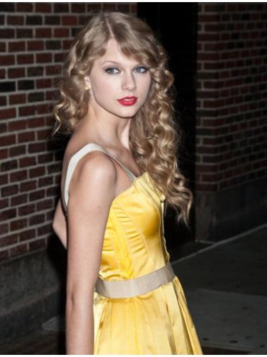 Long Layered Human Hair Wigs 100% Hand-Tied Long Ideal Taylor Swift Human Wavy Blonde Hair Wigs