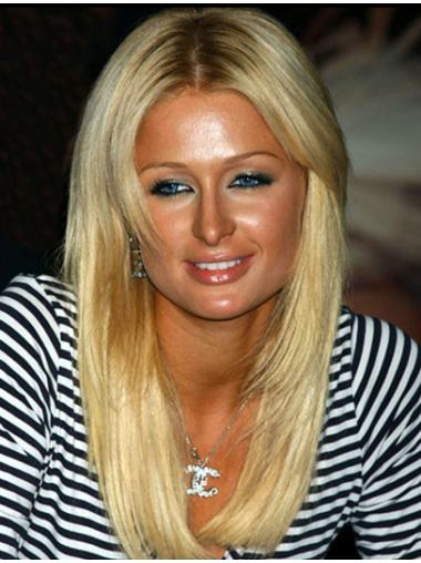 Long Brown Human Hair Wigs Remy Human Hair Long 100% Hand-Tied Without Bangs Natural Paris Hilton Wigs