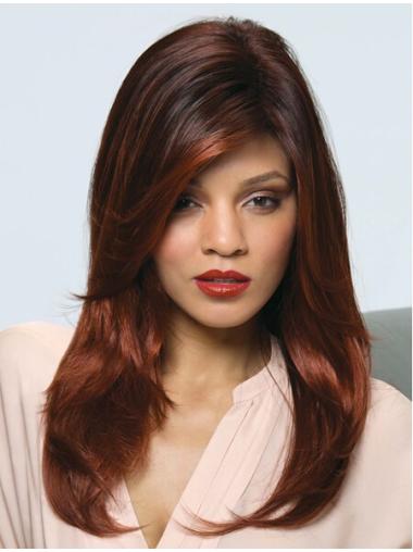 Long Hair With Bangs Wigs 20 Inches Capless Straight Long Auburn Wig