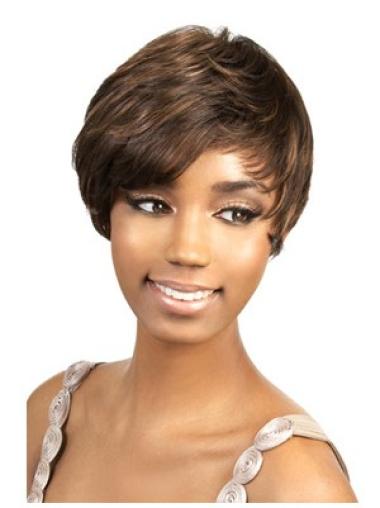 Short Straight Wigs Beautiful Layered Short Synthetic Capless Wigs