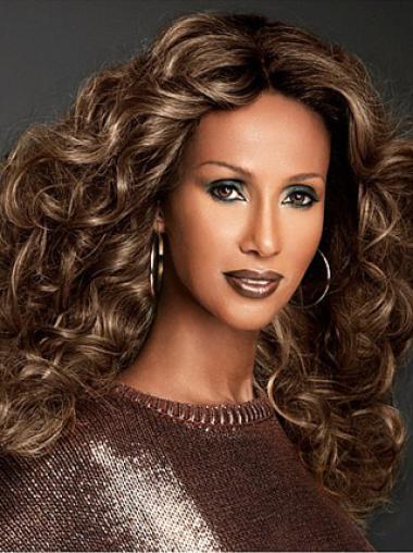 Curly Hair Wigs Long Lace Front Brown Synthetic Discount Iman Wigs Website