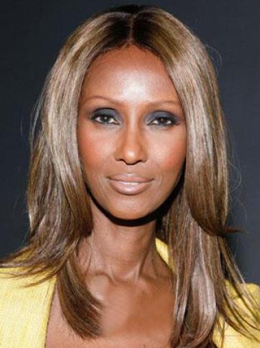 Synthetic Wigs Straight Female Celebrity Wigs Lace Front Brown Synthetic