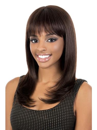 Long Red Wig Human Hair Straight With Bangs Long Wigs Styles For African American