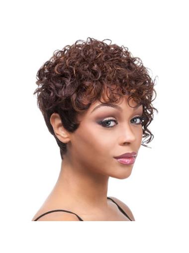 Short Pixie Cut Wigs Human Hair Layered Indian Remy Hair Short Black Women Curly Hairstyles Wigs