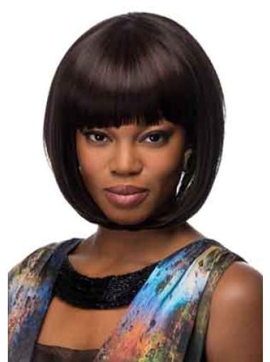 Bob Wigs For Sale Chin Length Black Stylish Synthetic Elaborately Straight Capless Wig
