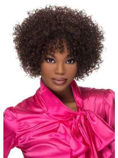 Short Curly Hair Wigs Short 12 Inches Layered Trendy Capless African American Synthetic Wigs