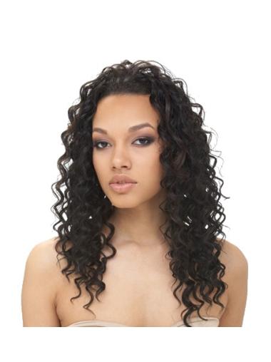 Long Curly Hair Wigs Black Curly Without Bangs African American Synthetic Lace Wigs