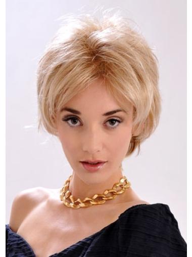 Short Synthetic Wigs Straight Short Synthetic Fashionable Monofilament Wig Blonde