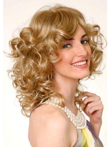 Shoulder Length Curly Wigs Layered Shoulder Length Synthetic Monofilament Wigs