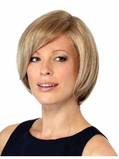 Chin Length Bob Wig Synthetic Straight Fashionable Wig For Cancer Patient