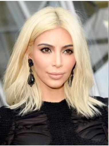 Human Hair Shoulder Length Wigs Straight Shoulder Length Great Kim Kardashian Blonde Wig Sale