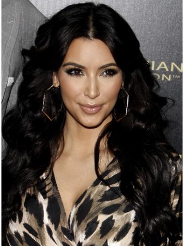 Human Hair Long Blonde Wigs Long Lace Front Without Bangs 26" Top Kim Kardashian Human Hair Black Wigs