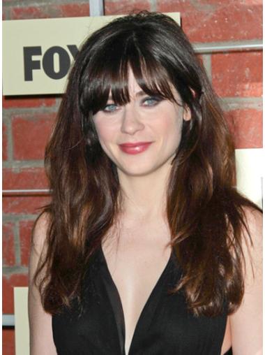Long Synthetic Wigs Synthetic 18 Inches No-Fuss Straight Zooey Deschanel Wigs