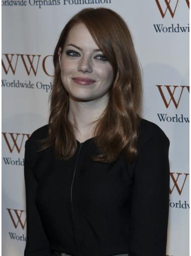 Shoulder Length Wigs Curly Human Hair Wigs Capless Layered 16 Inches Emma Stone Wigs
