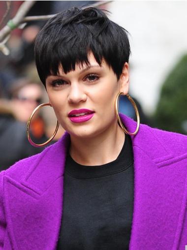 Straight Wigs Look Natural Celebrity Black Wigs Capless Boycuts Synthetic Sassy Jessie J