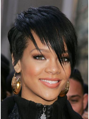 Cropped Boycuts Wigs 6" Synthetic Lace Front Boycuts Black Cropped Hairstyles Rihanna Wigs