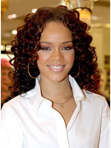 Medium Length Human Hair Wigs Capless Auburn Without Bangs Fashion Rihanna Like Wigs