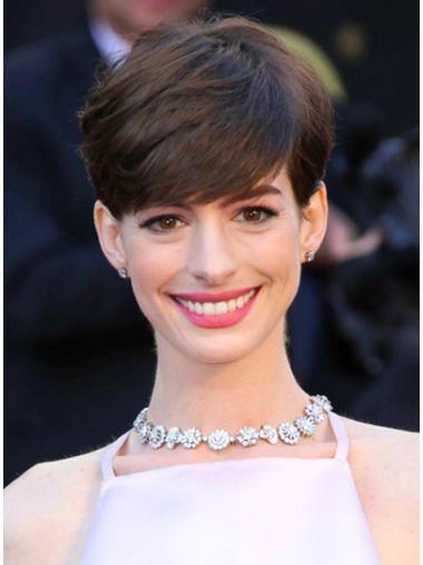Straight Wigs Definition Brown Straight Cropped Suitable Anne Hathaway Wigs