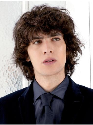 Short Curly Human Hair Wigs 100% Hand-Tied Wavy Short Mens Wigs For Sale