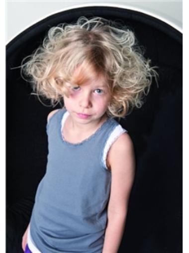 Wavy Synthetic Wig Top Capless Blonde Wavy Wig For Kid