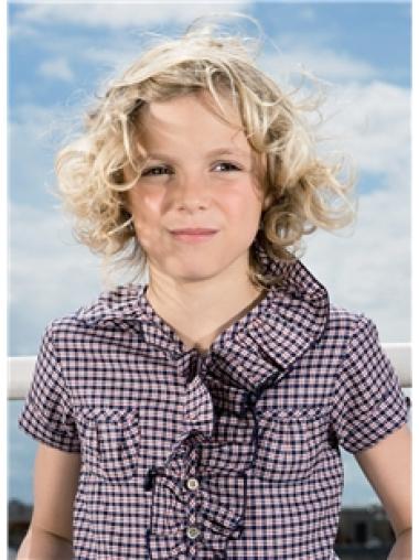 Hair Wigs Chin Length Soft Chin Length Blonde Curly Children Wigs For Sale
