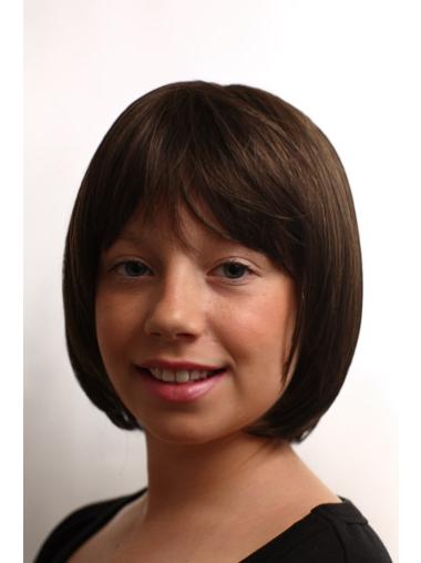 Straight Wigs Synthetic Affordable Brown Capless Synthetic Kids Wigs