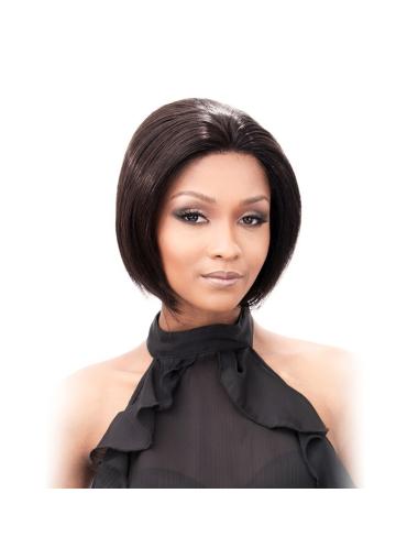 Chin Length Bob Wig Bobs Straight Chin Length Black Designed Lace Front Human Wigs For Women