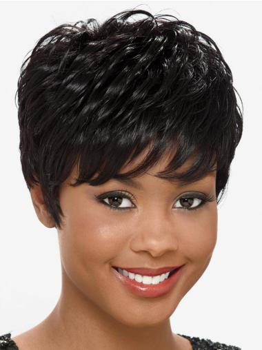 Short Layered Synthetic Wigs Soft Capless Layered Straight Short Synthetic Wigs