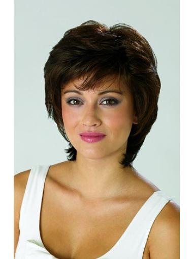 Short Straight Best Wigs Ideal Capless Brown Short Wigs With Natural Hairline