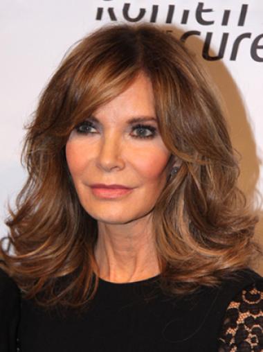 Human Hair Medium Length Wigs Layered Shoulder Length 14 Inches Best New Jaclyn Smith Wigs