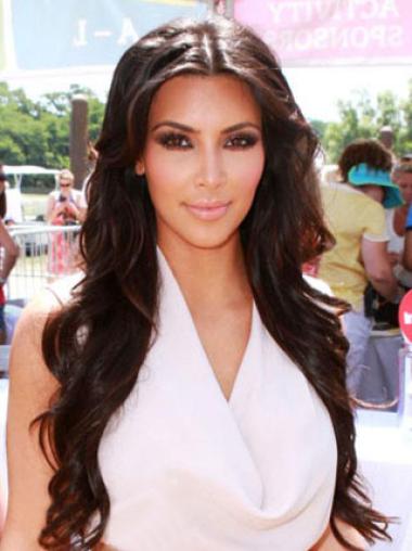 Wavy Long Wigs Lace Front Without Bangs 24 Inches Good Kardashian Favorite Wigs