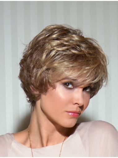 Wet And Wavy Wigs Short Synthetic Short Layered Blonde 6 Inches Ladies Hand Tied Wigs
