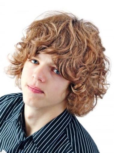 Hair Wavy Wigs With Bangs Wavy Chin Length Synthetic Popular Professional Men Wig