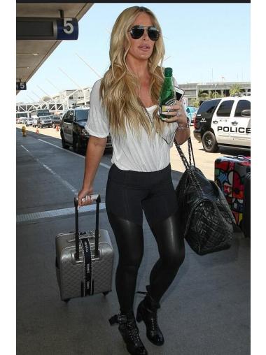 Long Wavy Wig Without Bangs Blonde Wavy 22 Inches Fabulous Kim Zolciak Clothes For Sale
