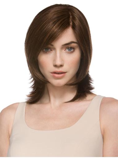 Wavy Shoulder Length Wig 12 Inches Suitable Layered Auburn Lace Front Medium Length Wigs