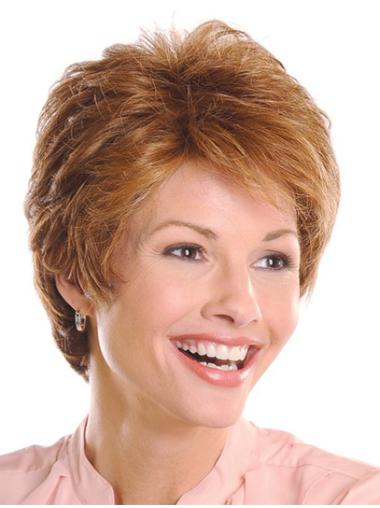 Short Wavy Wigs Monofilament Brown Short Synthetic Good Lace Wigs