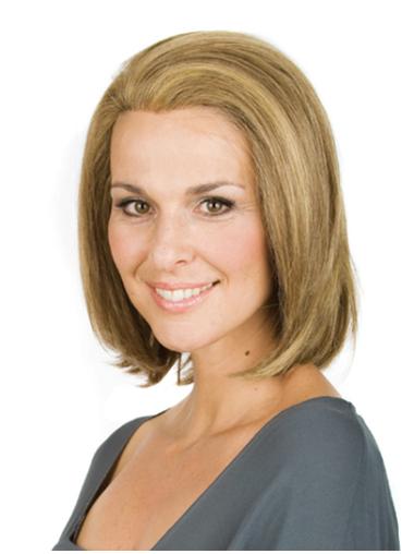 Straight Wigs Chin Length Style Without Bangs Blonde Full Lace Wigs Bob Cut